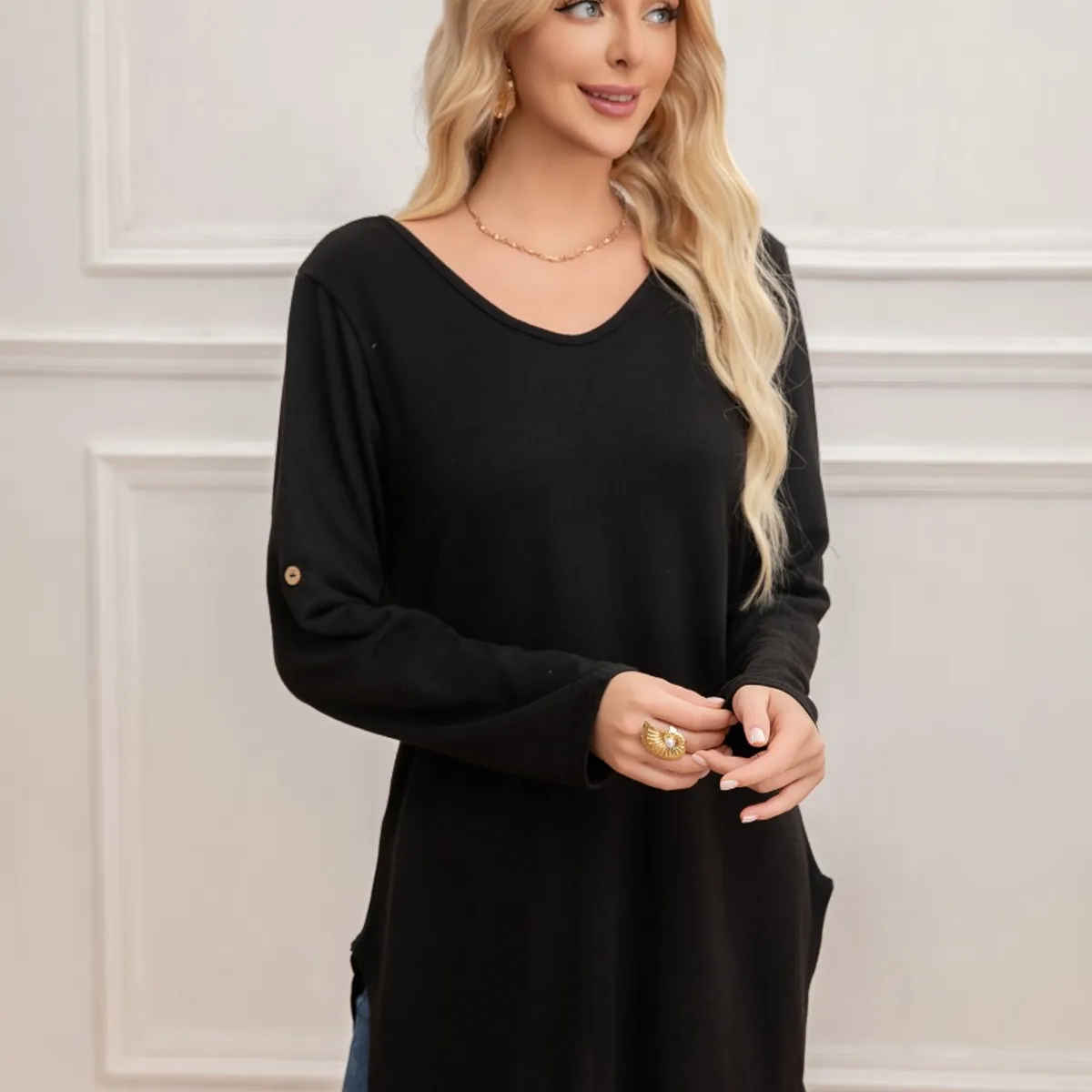 LIKE SHOP - Sweater Mini Vestido Corto Tejido Abertura Lazo Espalda 2005