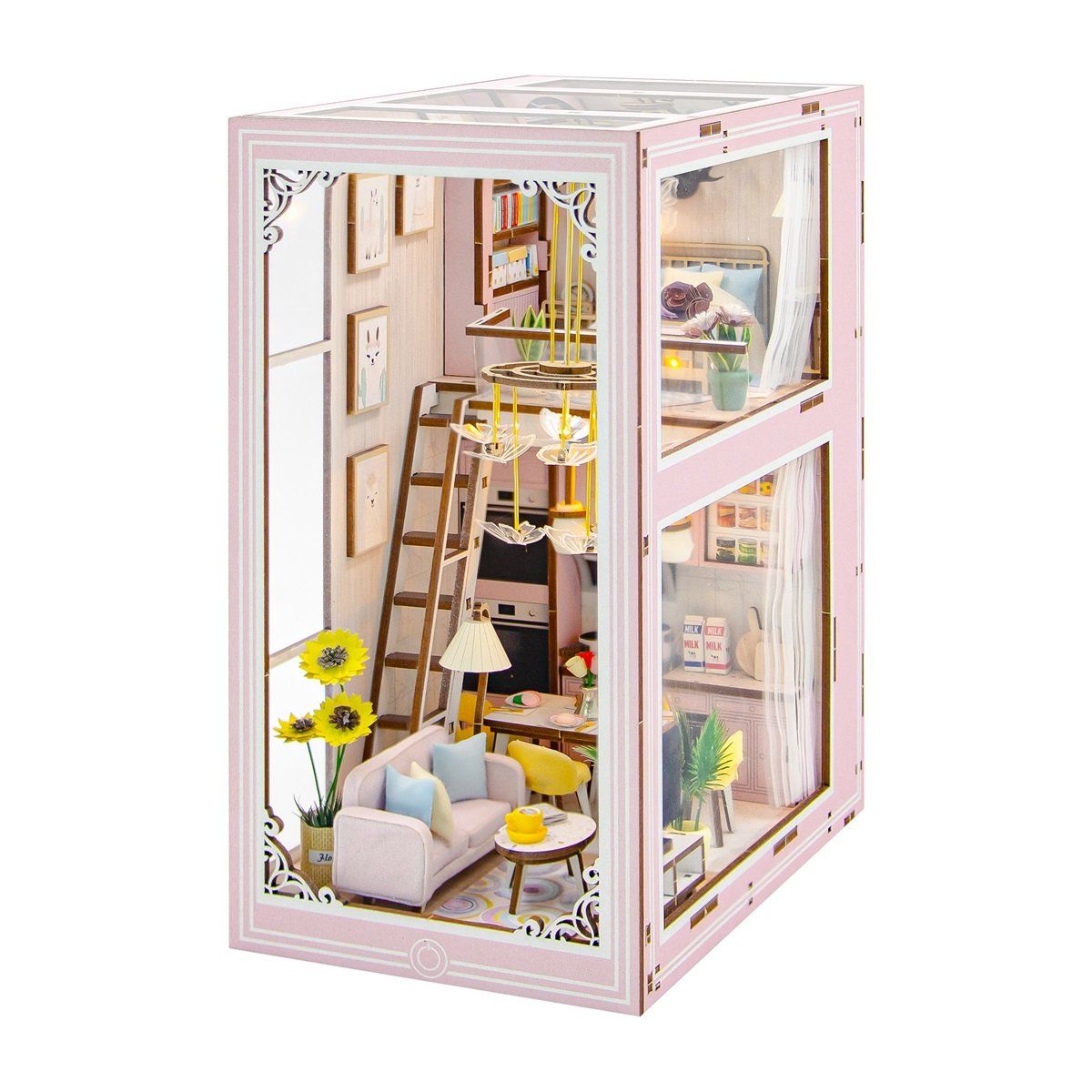 GENERICO - Book Nook Casa Miniatura 3D Pink