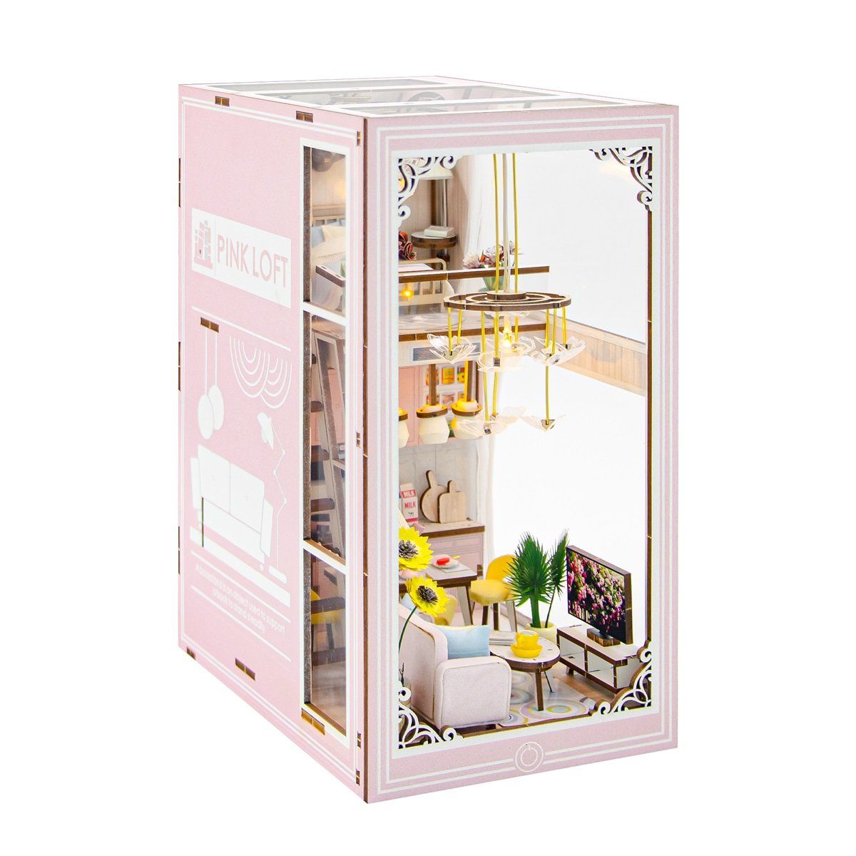 GENERICO - Book Nook Casa Miniatura 3D Pink