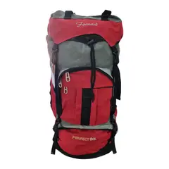 PERFECT CHOICE - MOCHILA 80 LITROS 65x40x20 cm ROJO CON GRIS