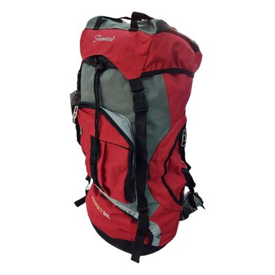 Imagen 2 del producto MOCHILA DE CAMPING 80 LITROS 65x40x20 cm ROJO CON GRIS