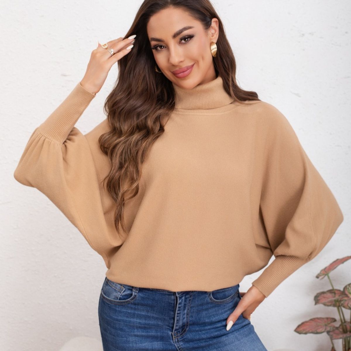 LIKE SHOP - Sweater Mujer Manga Muercielago Larga Tejido Colores 5062