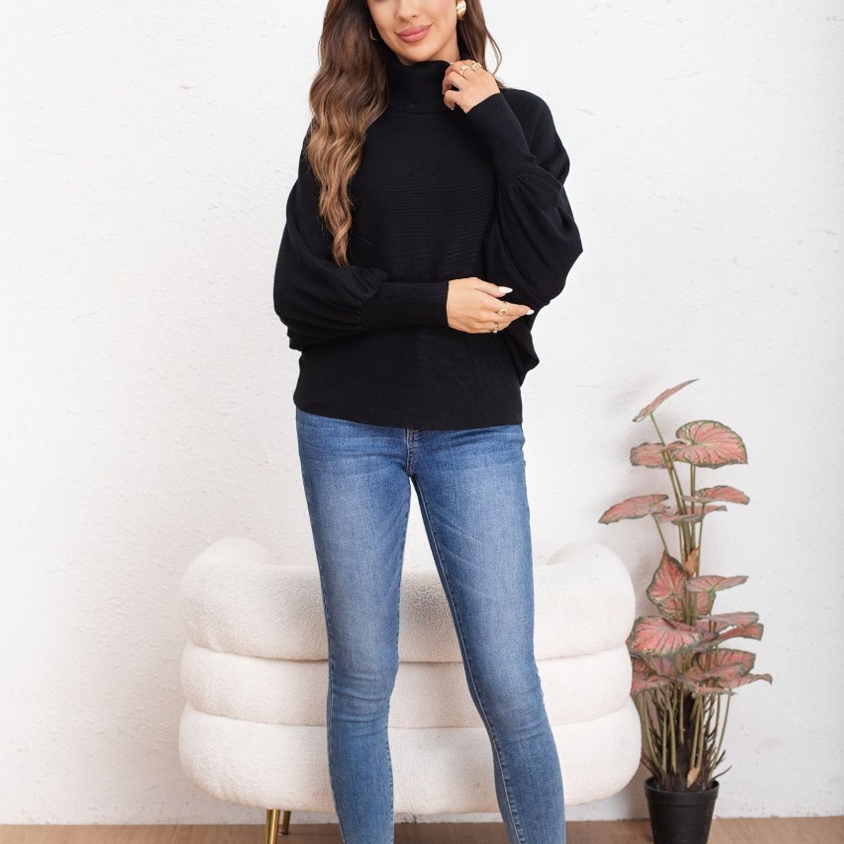 LIKE SHOP - Sweater Mujer Manga Muercielago Larga Tejido Colores 5062