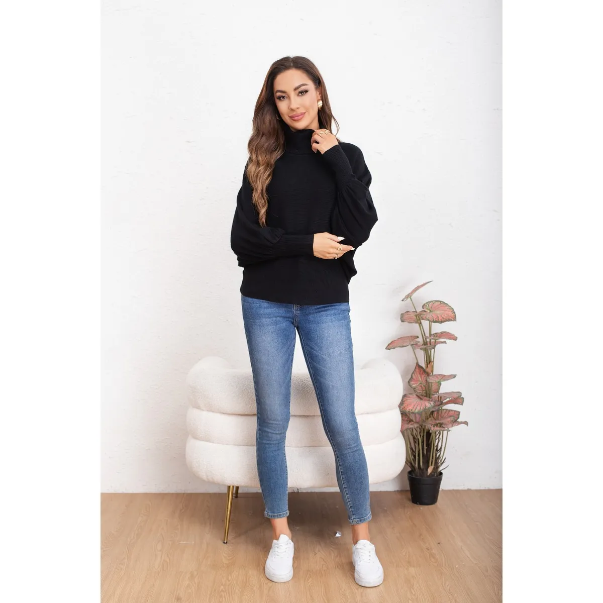 LIKE SHOP - Sweater Mujer Manga Muercielago Larga Tejido Colores 5062