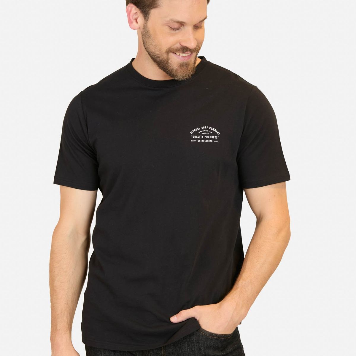 RIP CURL - Polera MC Made for search Negro Hombre Rip Curl - Negro