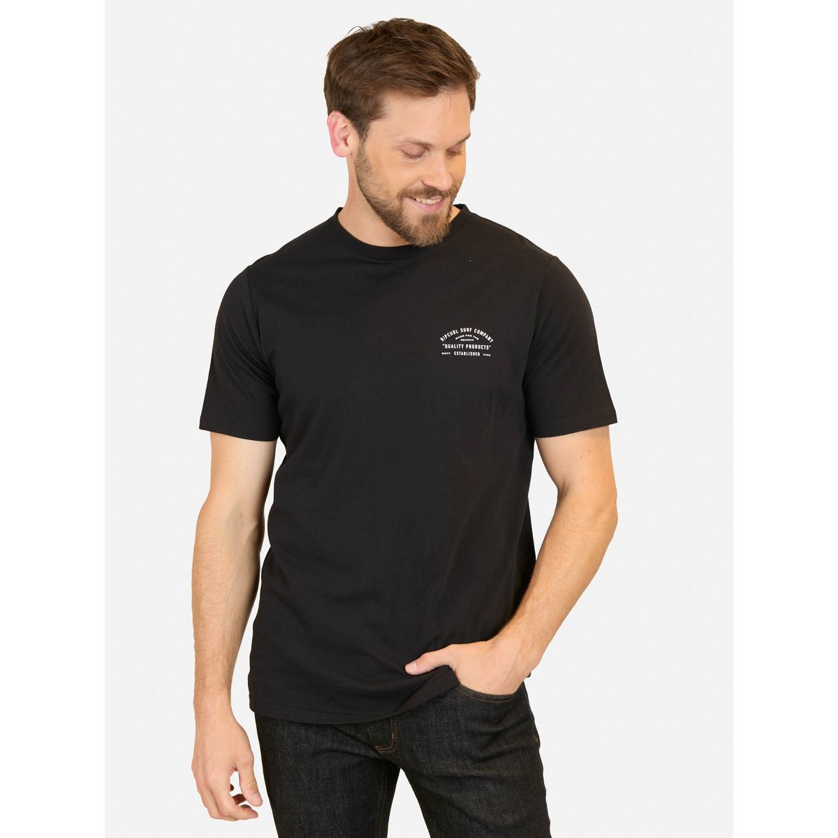 RIP CURL - Polera MC Made for search Negro Hombre Rip Curl - Negro