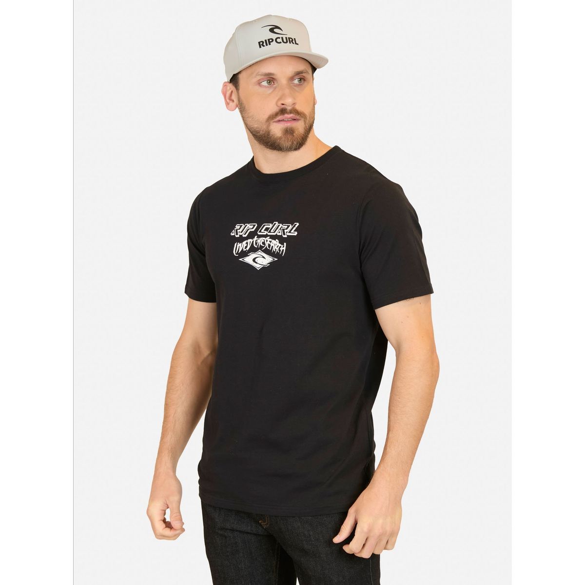 RIP CURL - Polera MC Lived the search Negro Hombre Rip Curl - Negro