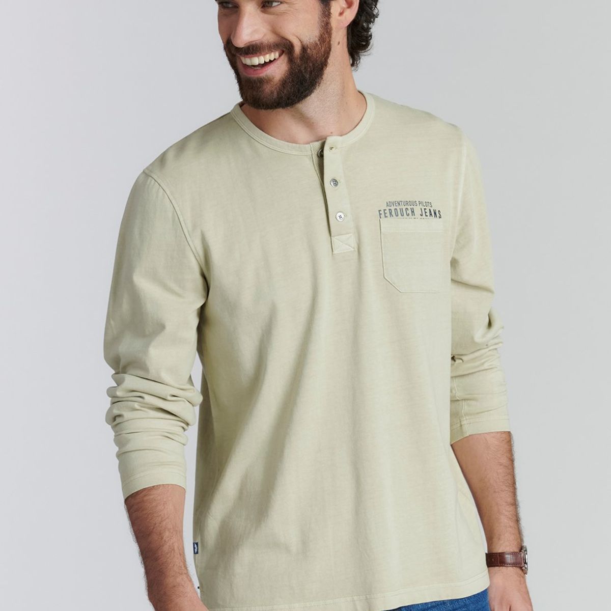 FEROUCH - Polera Florida Fjs Beige Ferouch