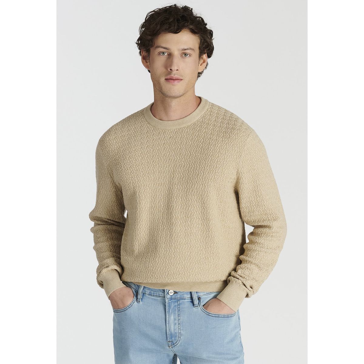 NEW MAN - Sweater Leon Heritage Beige Newman