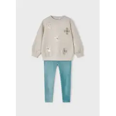 MAYORAL - Elegante Conjunto legging y sudadera lentejuelas niña