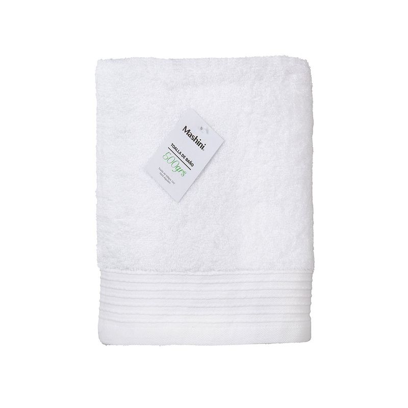 MASHINI - Toalla de Baño 500 grs 70 x 140 Cms Blanco