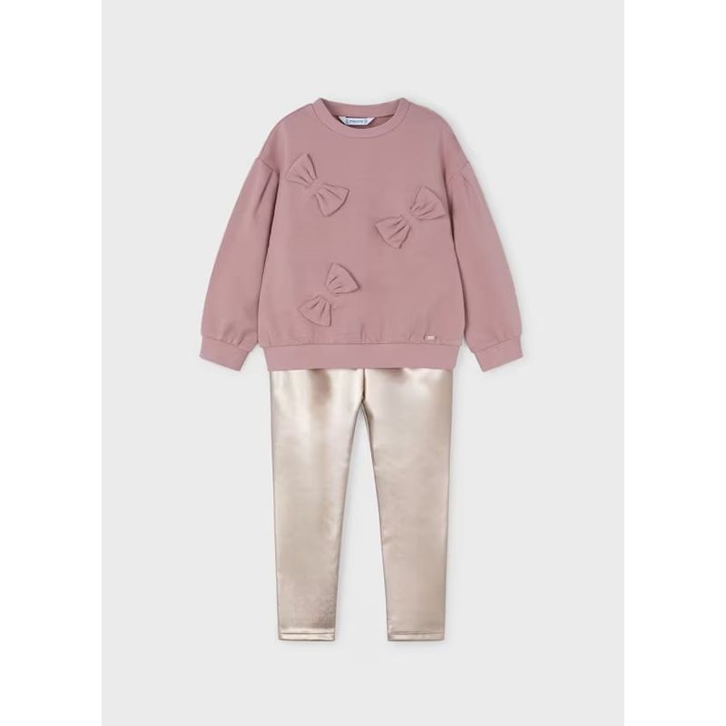 MAYORAL - Elegante Conjunto legging metalizado y sudadera niña