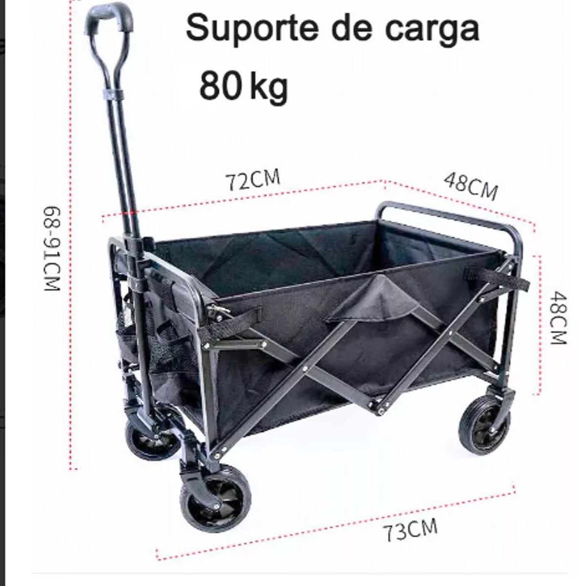 GENERICO - Carro de Compras Plegable soporta 80 kilos.