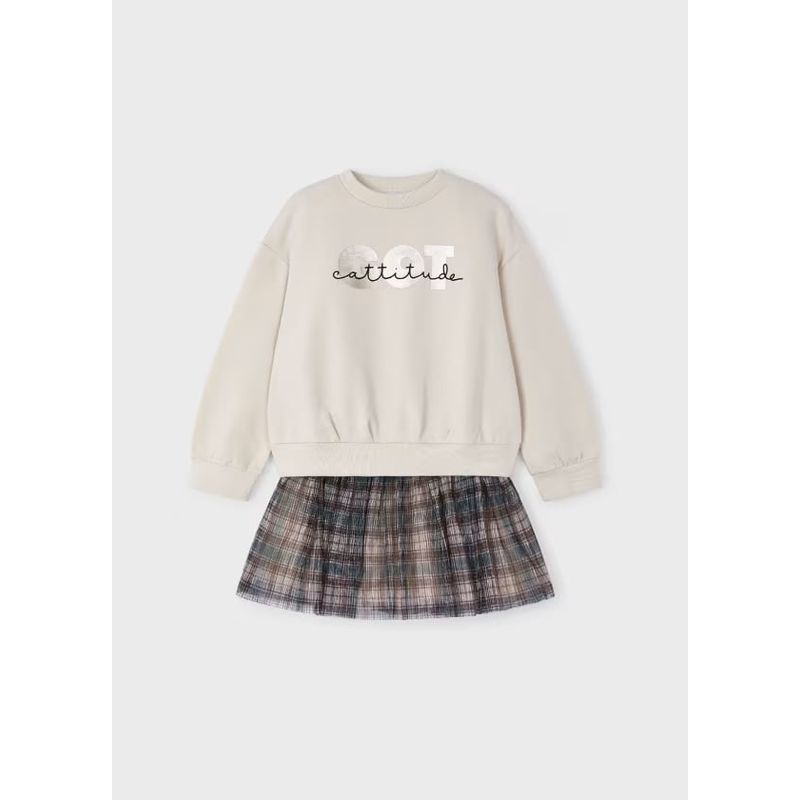 MAYORAL - Elegante Conjunto falda tul y sudadera niña