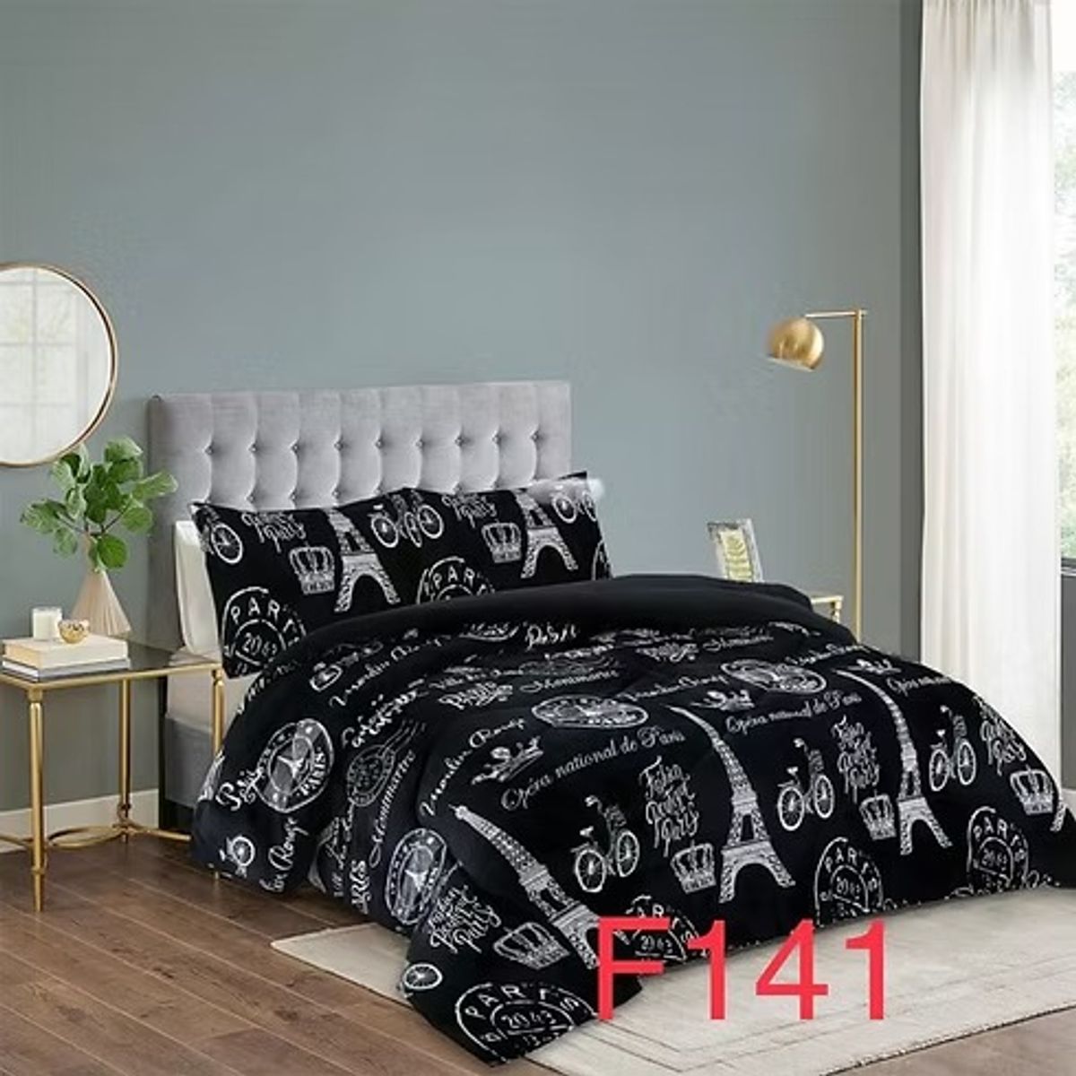 ANGELES DEL HOGAR - COBERTOR PLUSH CON CHIPORRO PLAZA Y MEDIA PARIS NEGRO