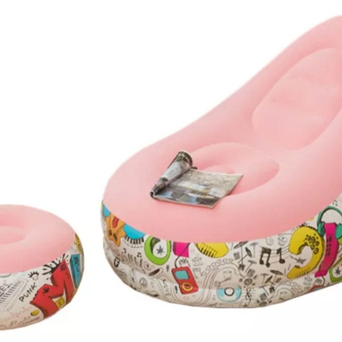 GENERICO - Sofá Inflable Silla Lectura Sillón Ocio Perezoso+reposa Pies