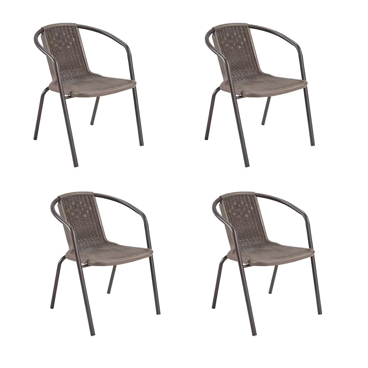 GENERICO - Pack x4 Silla Ratán para Terraza y Jardin