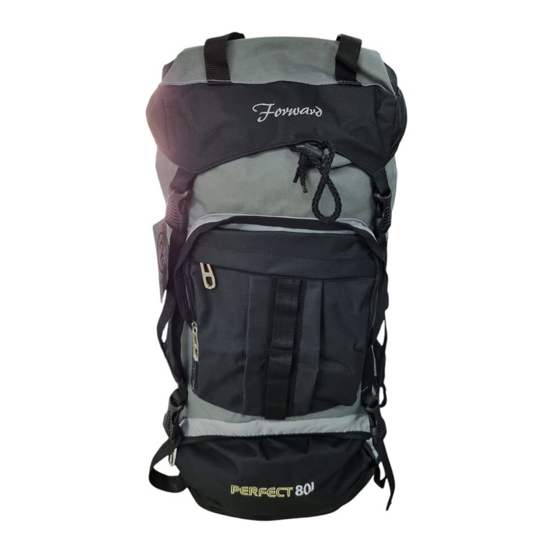 PERFECT CHOICE - MOCHILA 80 LITROS 65x40x20 cm NEGRO CON GRIS 2
