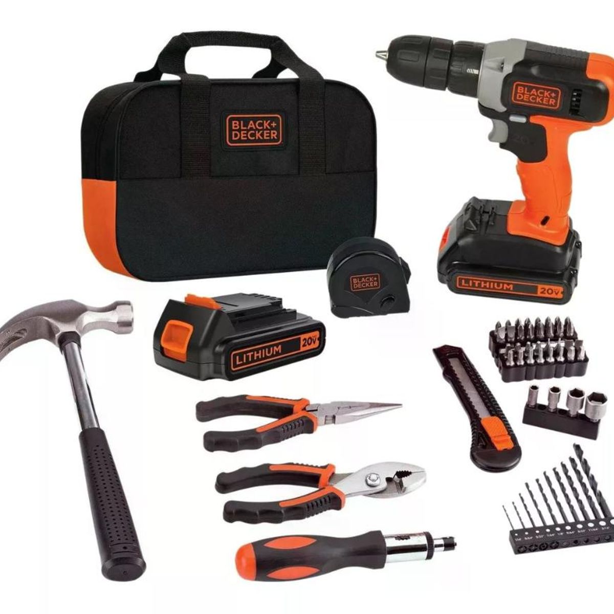 BLACK+DECKER - KIT TALADRO BLACK+DECKER BCD702PK2B +2BAT 15A+CARG+54ACC