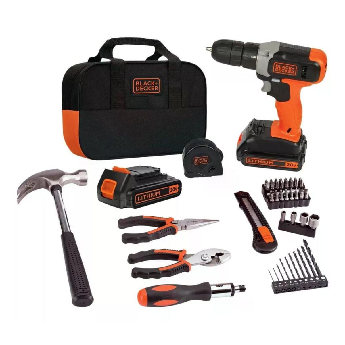 BLACK+DECKER - KIT TALADRO BLACK+DECKER BCD702PK2B +2BAT 15A+CARG+54ACC