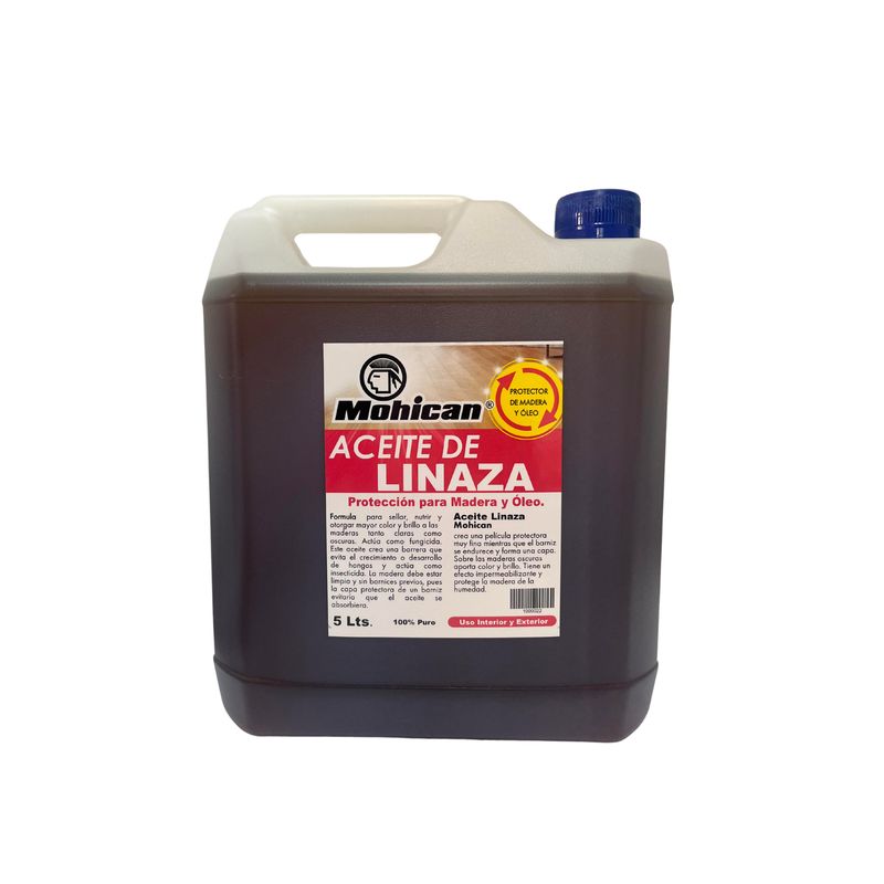 MOHICAN - ACEITE LINAZA PARA MADERA Y ÓLEO BIDON 5 LITROS MOHICAN
