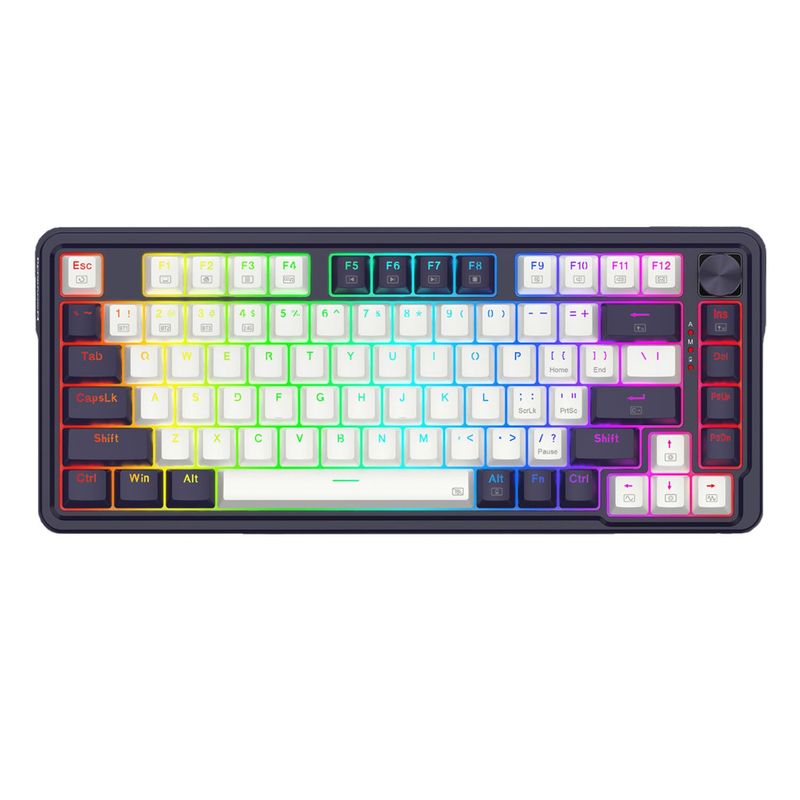 REDRAGON - Teclado Gamer Redragon Ucal Pro WBK673 RGB - Red Switch - BlancoNegro