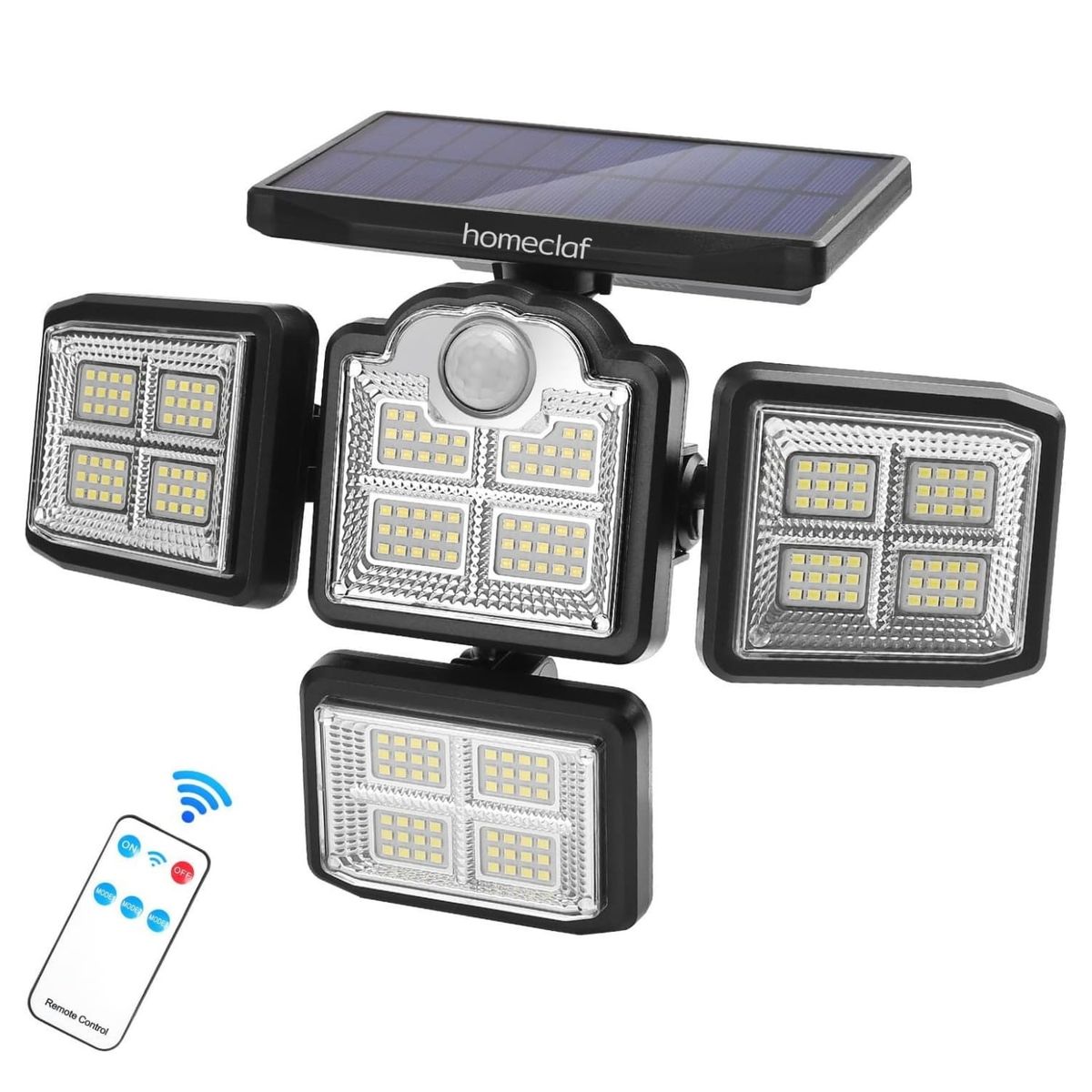 HOMECLAF - Foco led Solar exterior 4 direcciones sensor control luz fría…