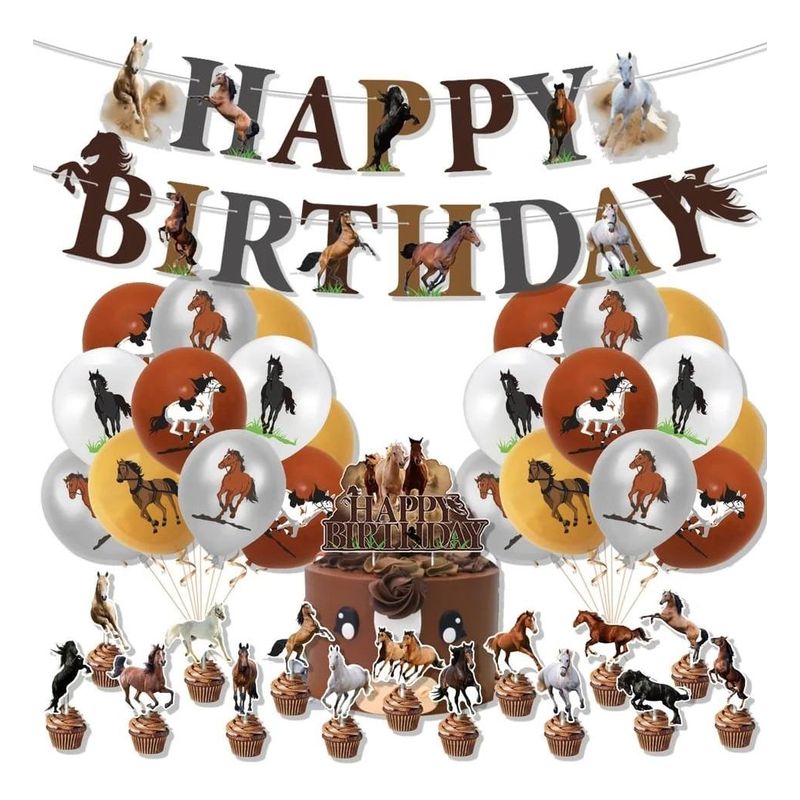 GENERICO - Festejo Vaquero: Set de Decoración para Cumpleaños de Caballos