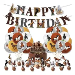 GENERICO - Festejo Vaquero: Set de Decoración para Cumpleaños de Caballos
