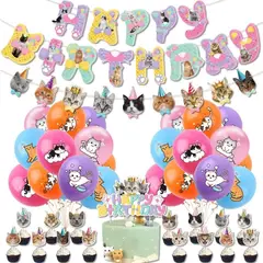 GENERICO - Fiesta Felina: Set de Cumpleaños para Gatos y Gatitos