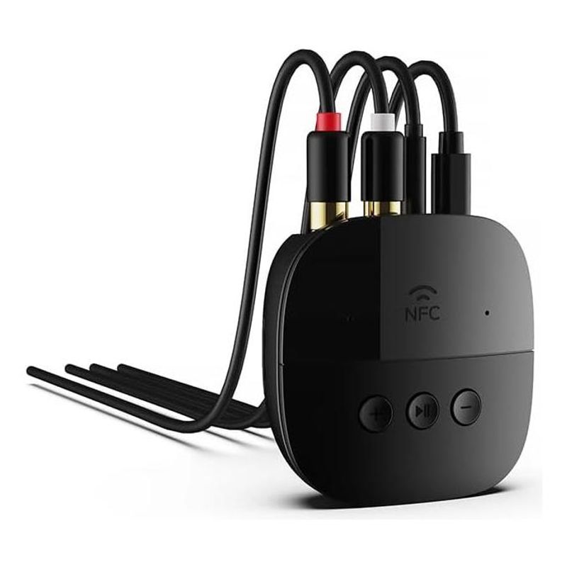 GENERICO - Adaptador Bluetooth NFC para Audio RCA y Aux 3.5 m