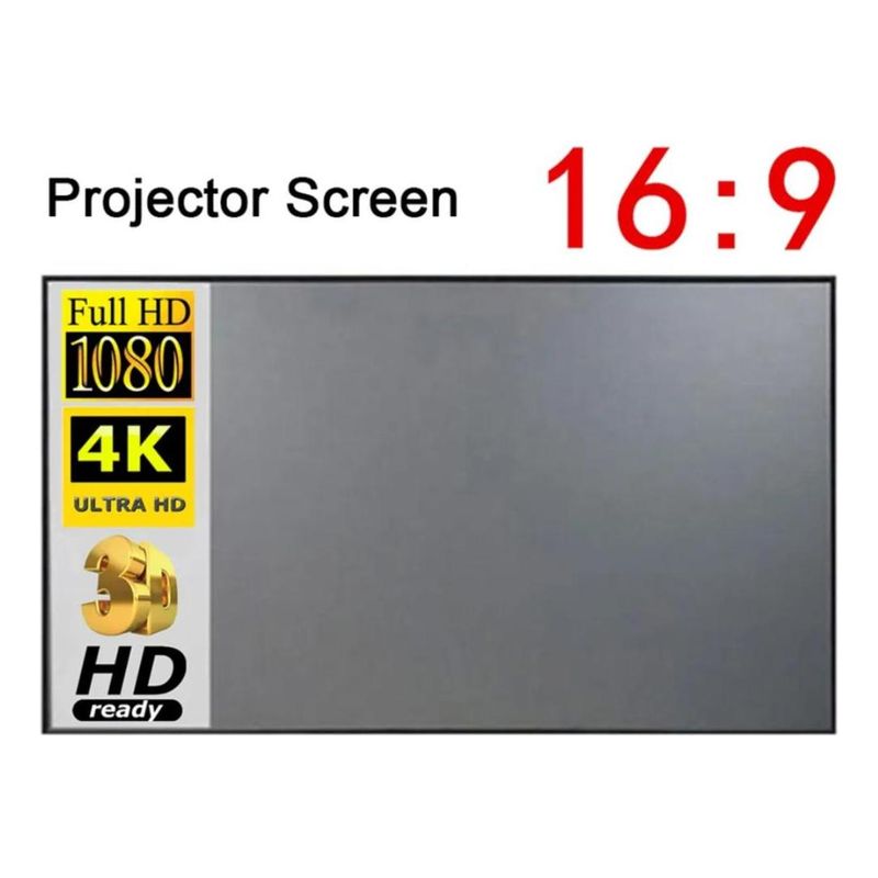GENERICO - Pantalla Plegable de Proyección 100" HD 16:9 Portátil 