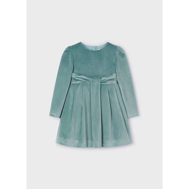 MAYORAL - Elegante y delicado Vestido terciopelo tablas niña
