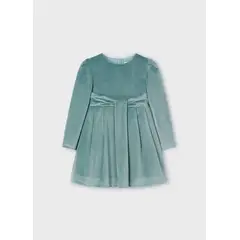 MAYORAL - Elegante y delicado Vestido terciopelo tablas niña
