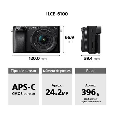 Imagen 2 del producto Cámara Digital Mirrorless APS-C A6100 + Lente 16-50