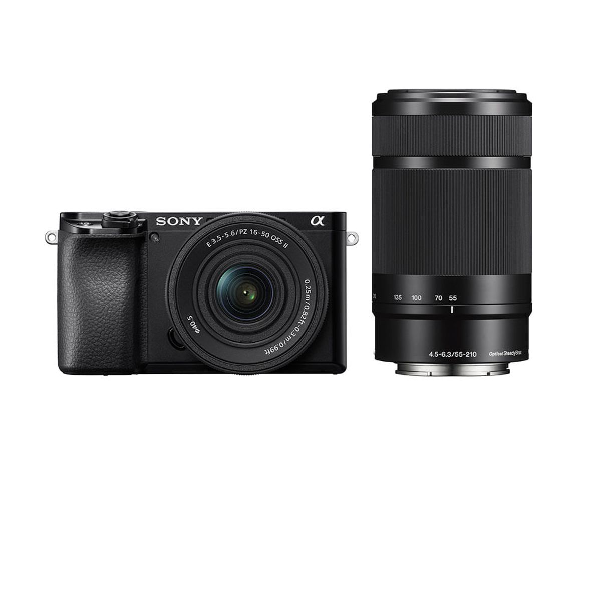 SONY - Cámara Digital Mirrorless APS-C A6100 + Lente 16-50mm + Lente 55-210mm