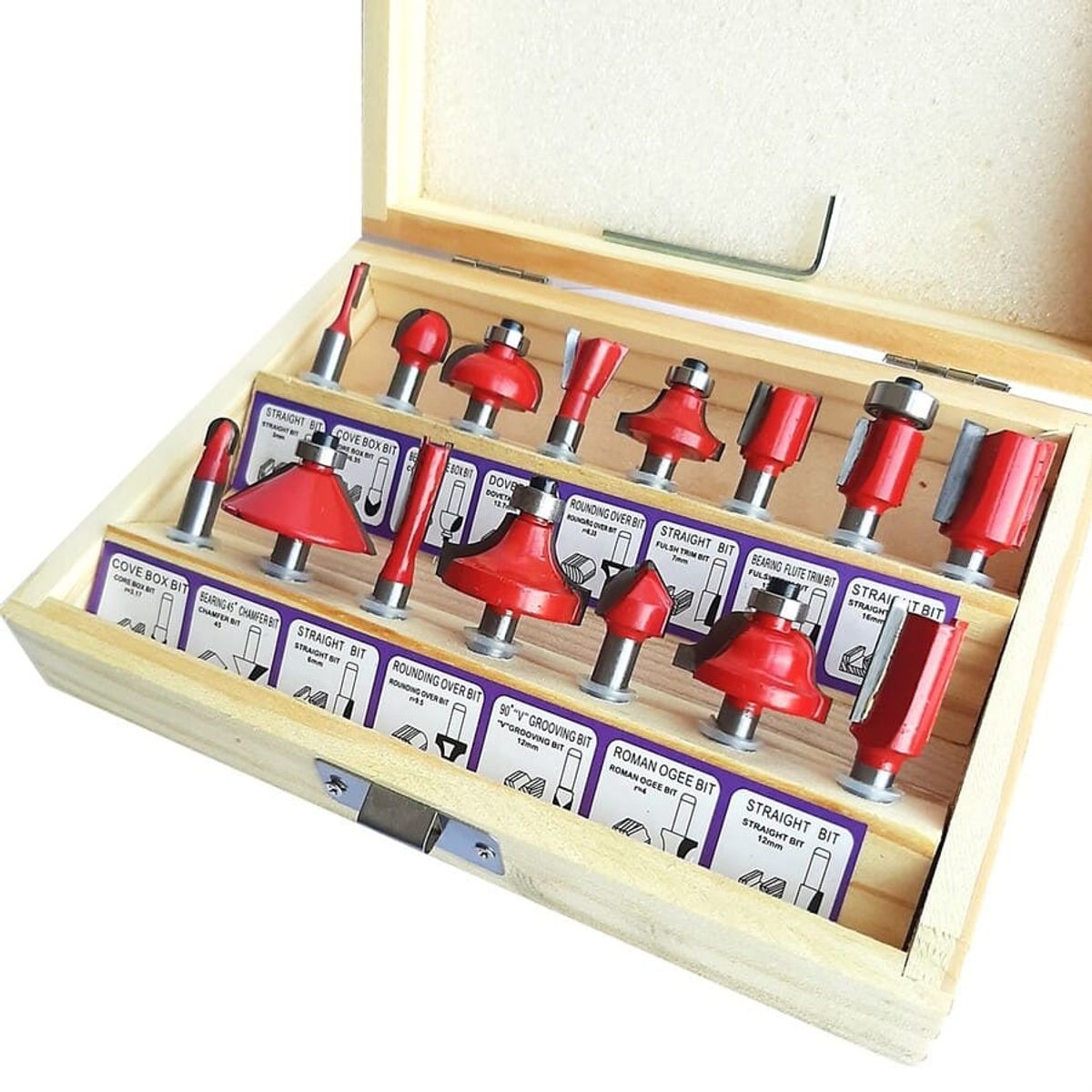 GENERICO - 15pcs Fresas Madera Router Bit 635mm 14 Brocas Tupi