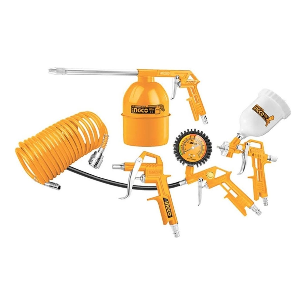INGCO - Kit Pistola Para Compresor 5 Piezas Ingco Akt0053-1