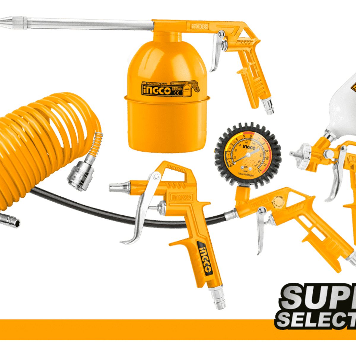 INGCO - Kit Pistola Para Compresor 5 Piezas Ingco Akt0053-1