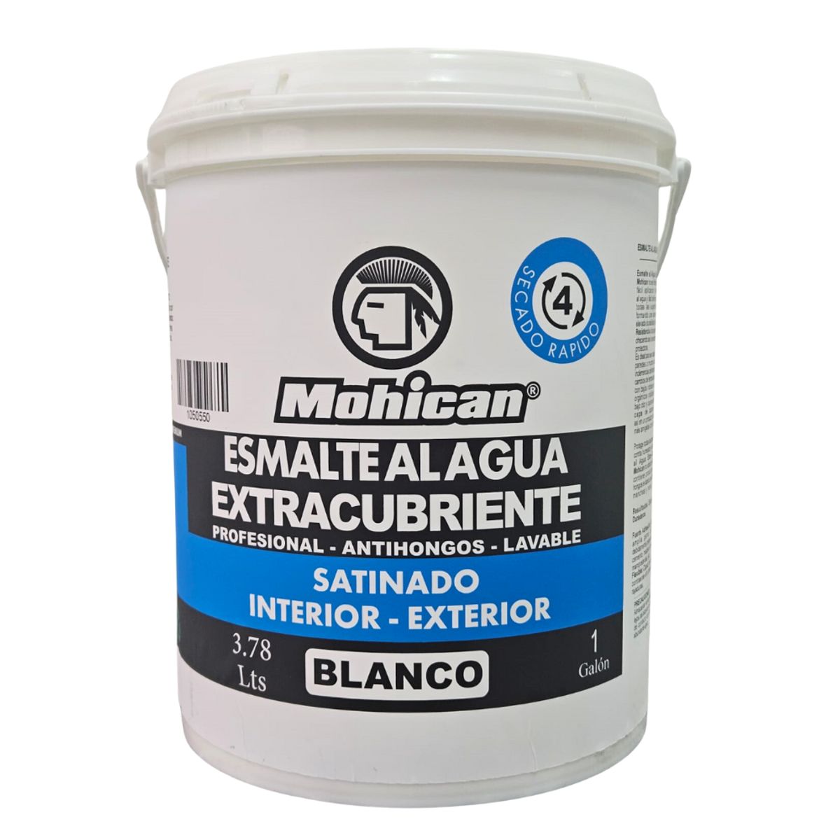 MOHICAN - ESMALTE AL AGUA ANTIHONGOS EXTRACUBRIENTE SATIN 1 GAL PROF