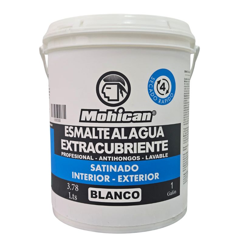 MOHICAN - ESMALTE AL AGUA ANTIHONGOS EXTRACUBRIENTE SATIN 1 GAL PROF