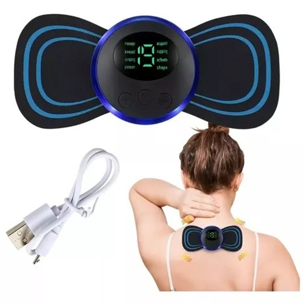 GENERICO - Masajeador eléctrico portátil azul