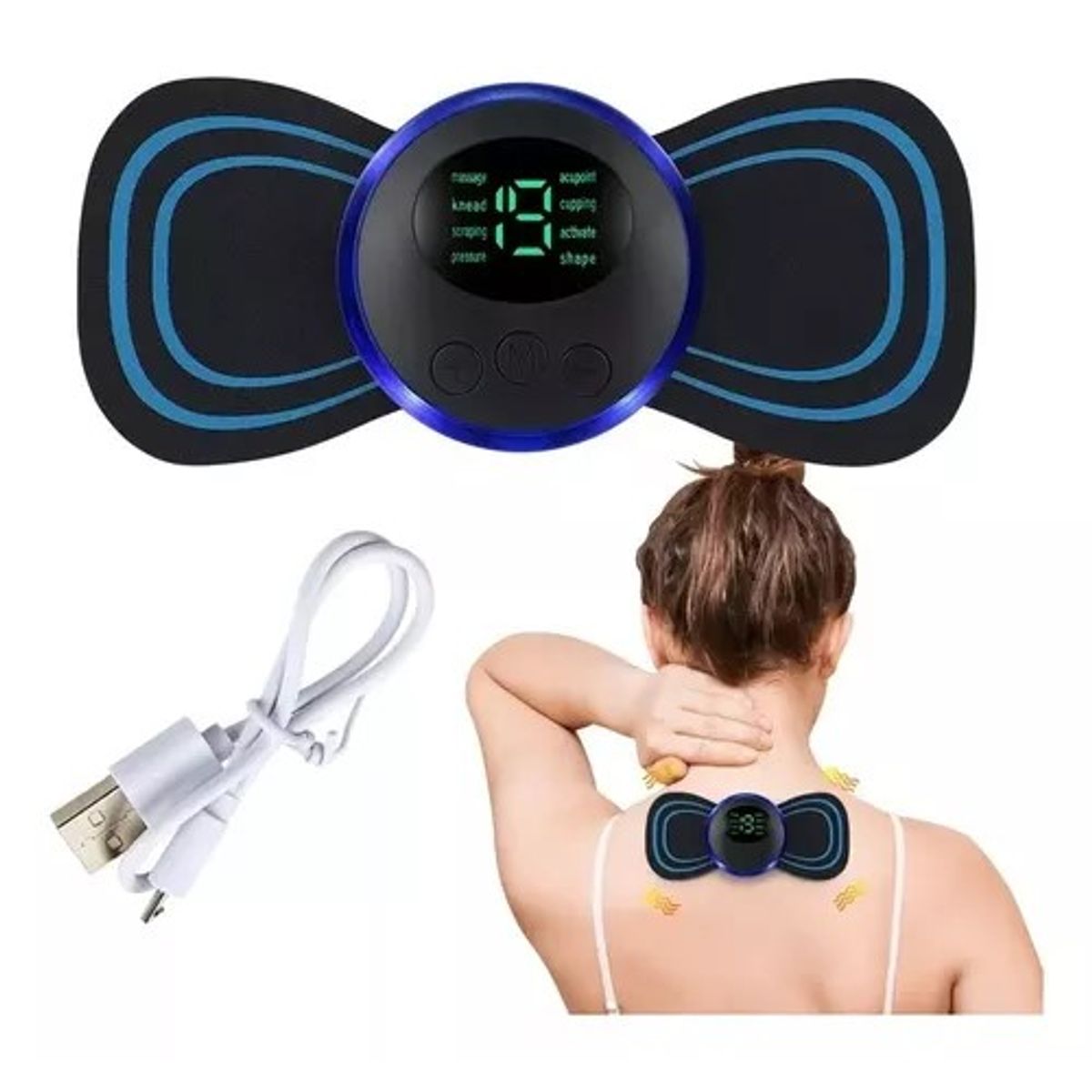 GENERICO - Masajeador eléctrico portátil azul