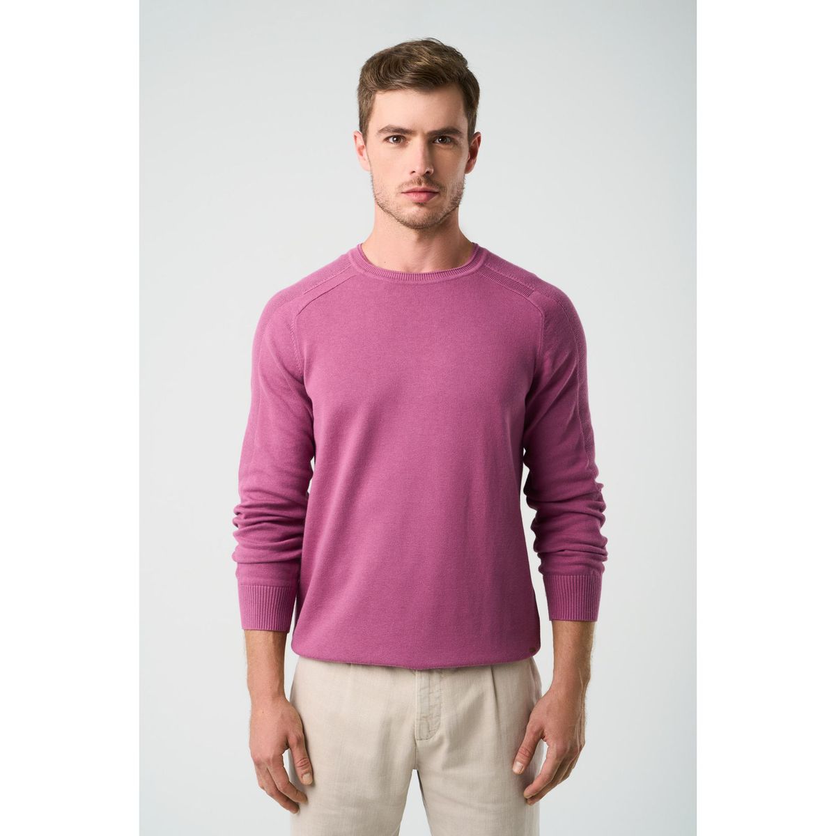 VELEZ - Vélez Sweater Tejido En Algodón Hombre Manga Ranglan Moro