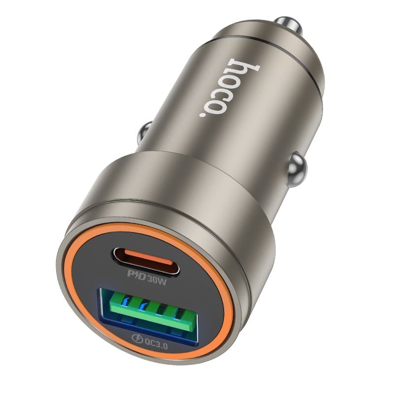 HOCO - Cargador Para Auto Dual Puerto 30W - 18W USB-C y USB A Z57A