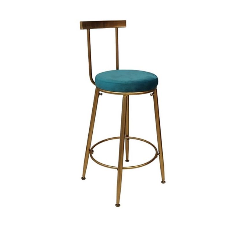 GENERICO - Pack 2 Silla de bar dorado elegante 65 cm Praga - Turquesa