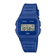 CASIO - Reloj F-91WB-2A1DF Resina Juvenil Azul