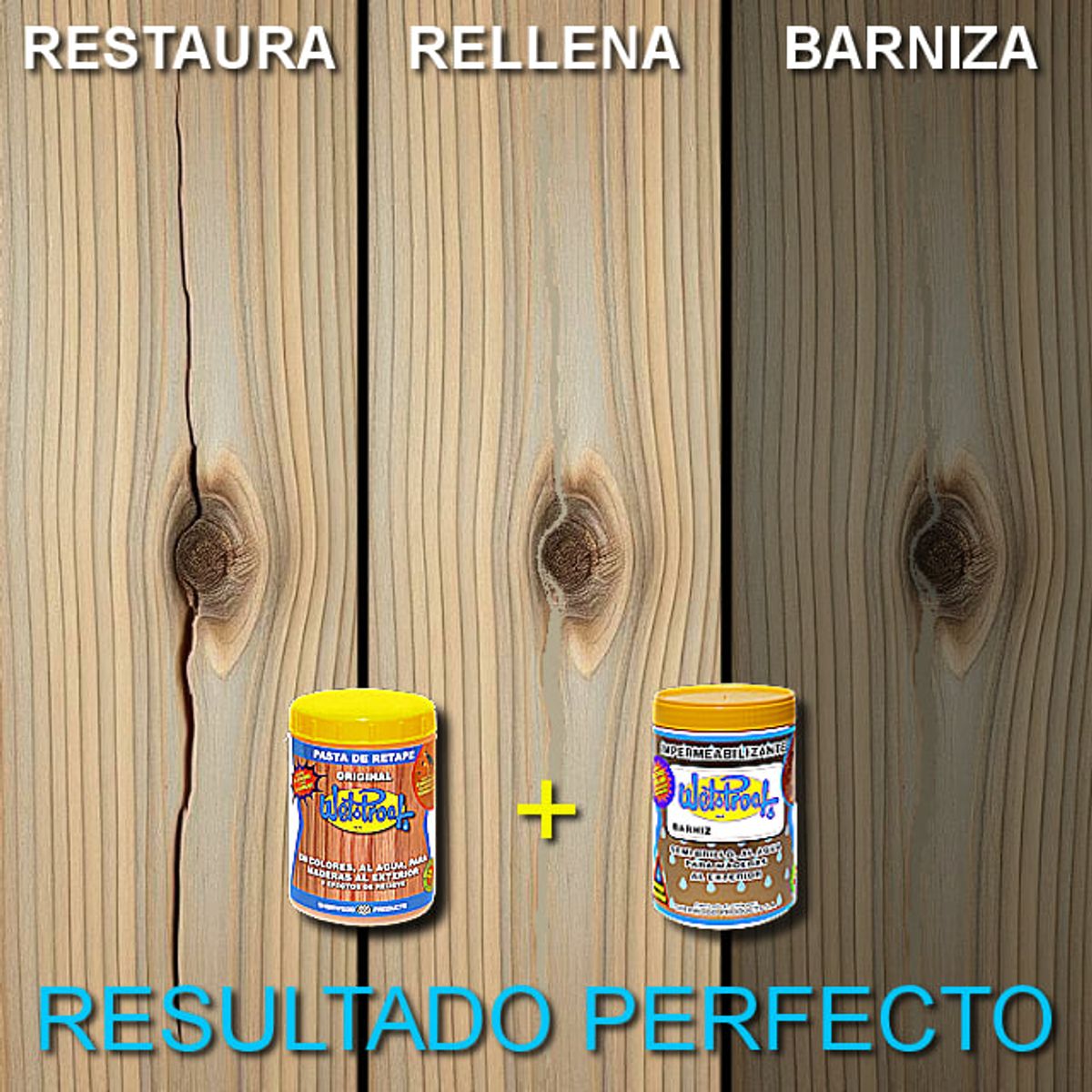 WETPROOF - PASTA DE RETAPE WET PROOF® SIENA PARA MADERA EXTERIOR 1,5 KG