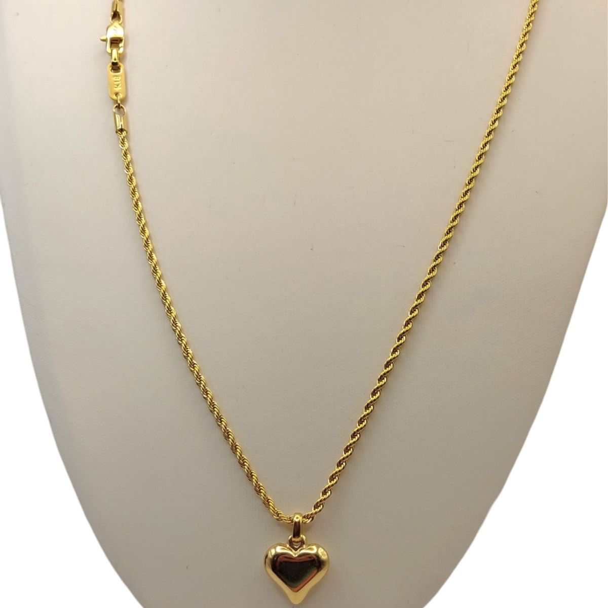 GENERICO - Cadena Tejido Tourbillon con Corazón de Oro 18K Laminado