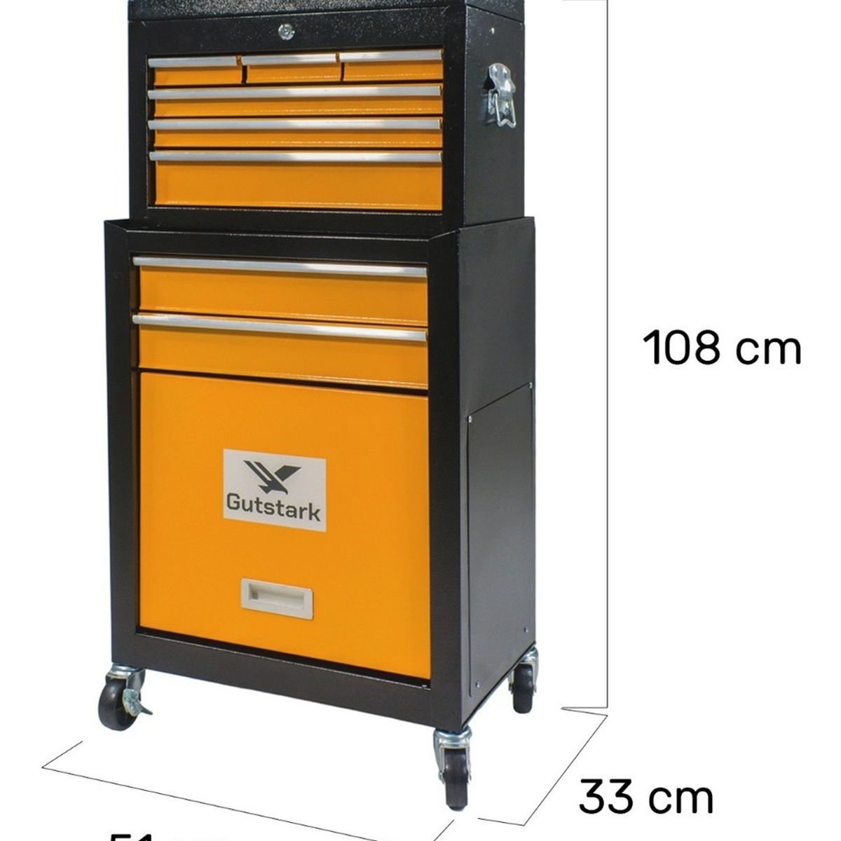 GUTSTARK - Gabinete Herramientas Movil 9 Cajones Baul Llave Seguridad.
